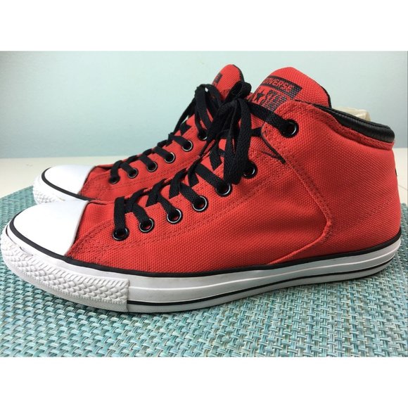 Converse Shoes | Converse Chuck Taylor All Star Thick Canvas Logo High Tops Mens Sz 10.5 Red | Color: Black/Red | Size: 10.5 | Longleysells's Closet